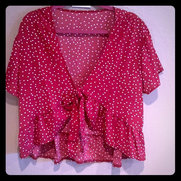 Red polka dot blouse - Picture 1 of 2